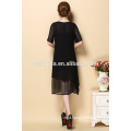 Custom Summer Ladies Clothes Short Sleeve Embroidered Dress for Women